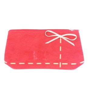 Lancome Red/Beige Small Bow Accent Purse (Posh236)
